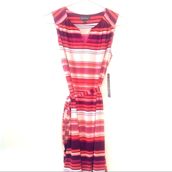 LUXOLOGY Sleeveless Striped Dress, NWT - Picture 1 of 7